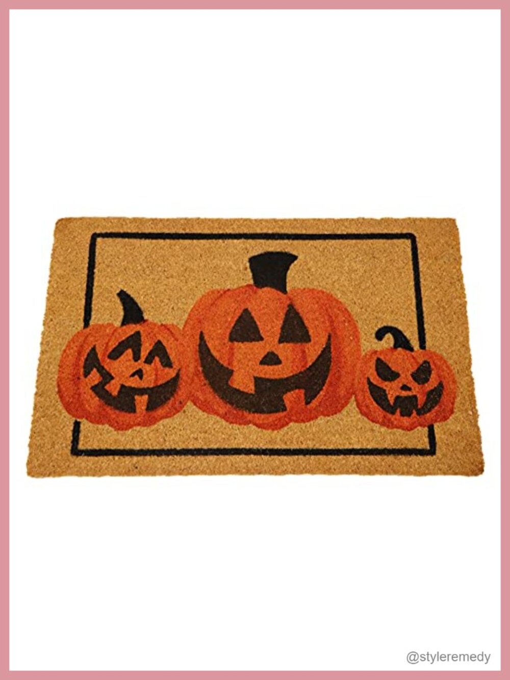 Halloween Coir Doormat 30x17 Non Slip Indoor Outdoor Pumpkin Mat